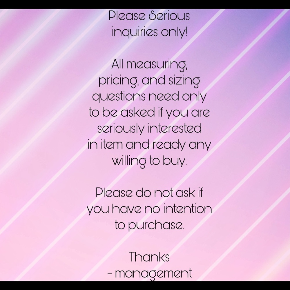 SERIOUS INQUIRIES ONLY